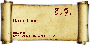Baja Fanni névjegykártya