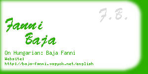 fanni baja business card